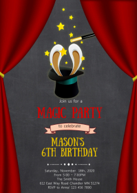 Magic Birthday Party Invitation Template Postermywall