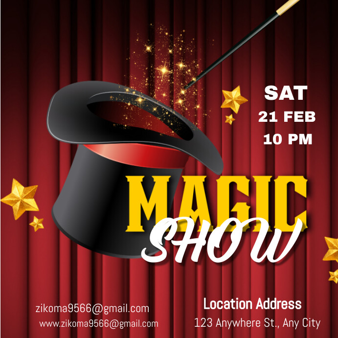 Magic Show Thumbnail Magic show Template | PosterMyWall