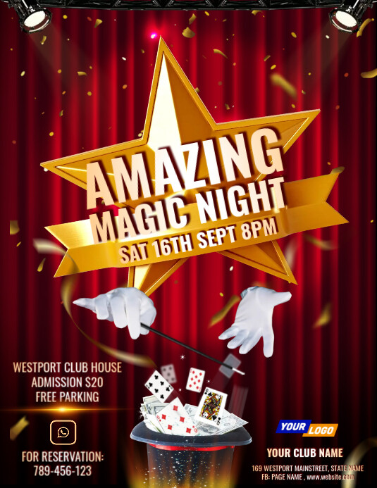 Magic Show Flyer Ulotka (US Letter) template