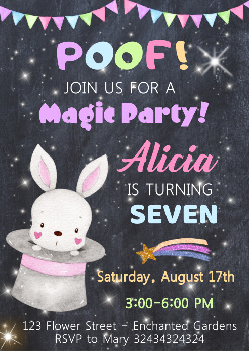 Magic Invitation Gif Magic Show Invitation Template | PosterMyWall