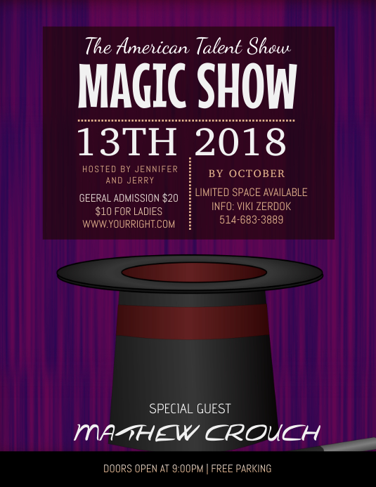magic show flyer template postermywall