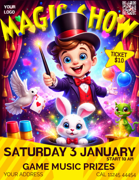 Magic Show Volantino Template | PosterMyWall