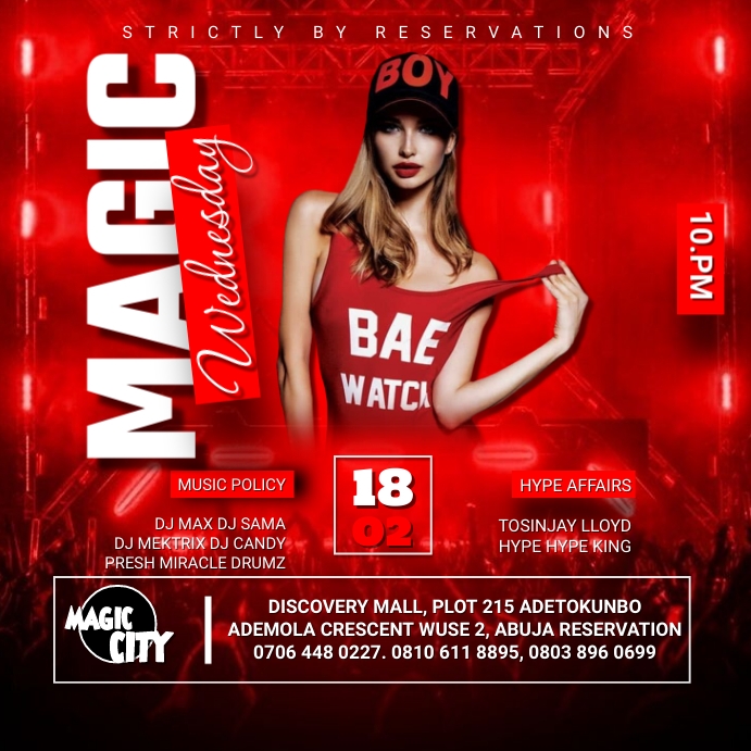 MAGIC WEDNESDAY PARTY โพสต์บน Instagram template