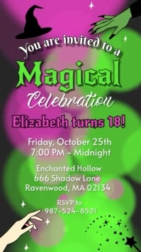 Magical, Wicked Celebration Invitation template Instagram Reel