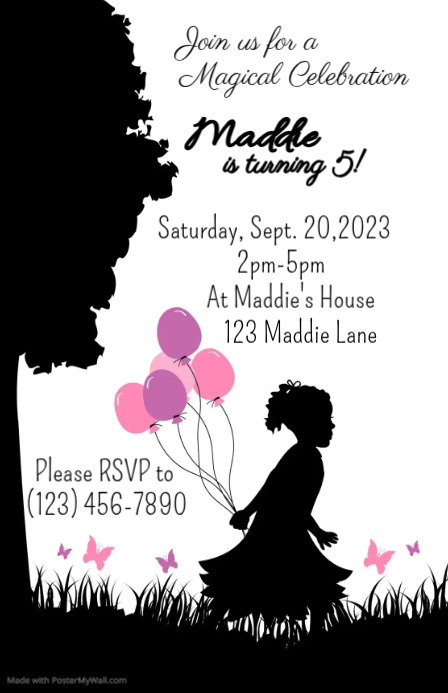 Magical Celebration Girl Invitation (1) Template | PosterMyWall