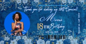 Magical Lip Tint 18th Birthday Thank You Ticket ภาพที่แชร์บน Facebook template