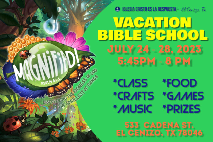 MAGNIFIED VBS 2025 Plakkaat template