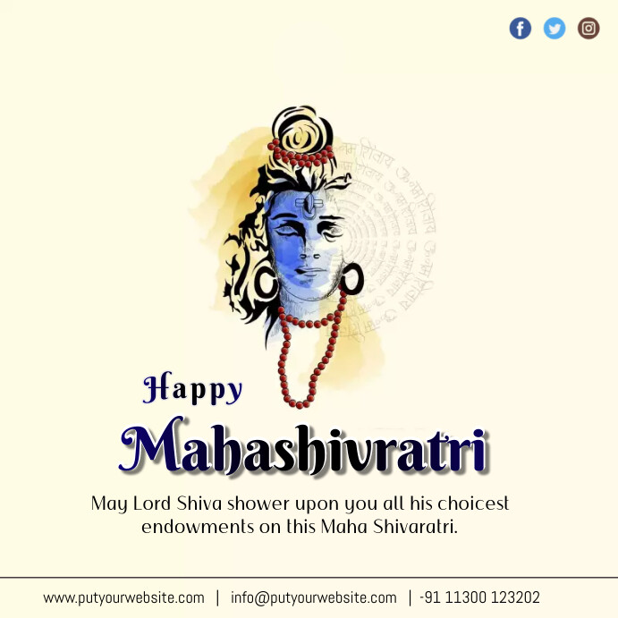 Maha Shivaratri Publicación de Instagram template