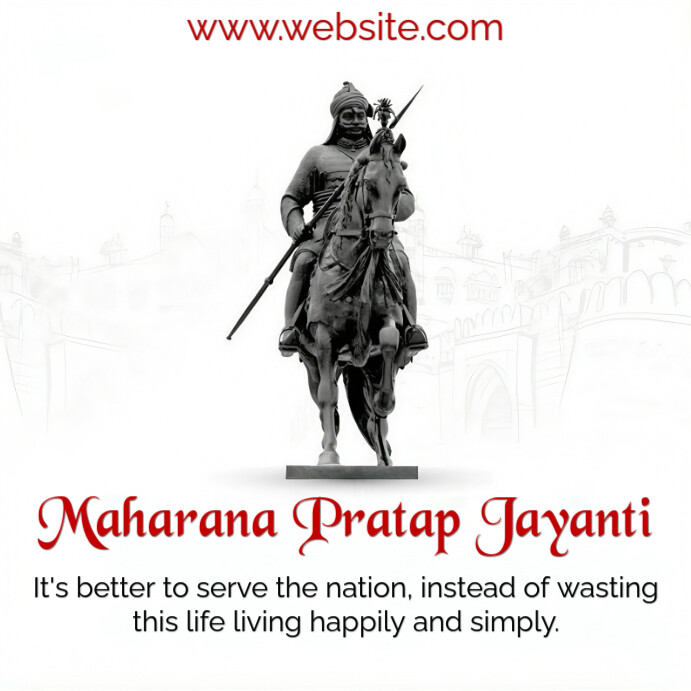 Maharana Pratap Jayanti Design Instagram Post template