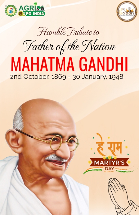 Mahatma Gandhi Tabloid template