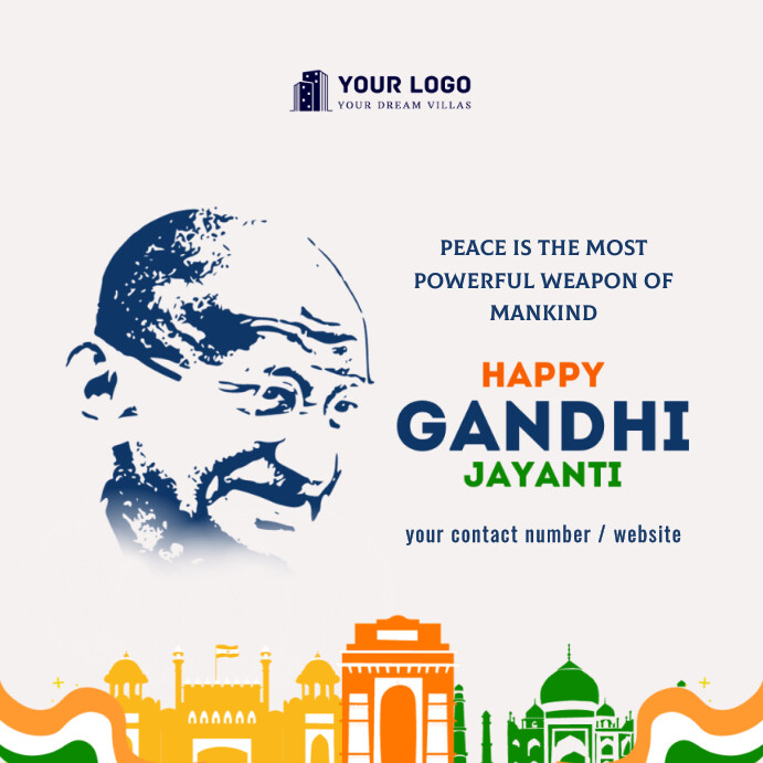 Mahatma Gandhi Jayanti Wishes Template | PosterMyWall