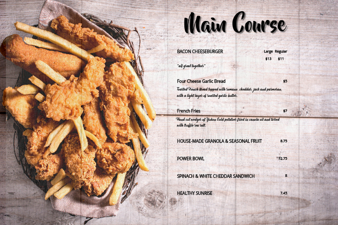 Main course Menu 07 Template | PosterMyWall