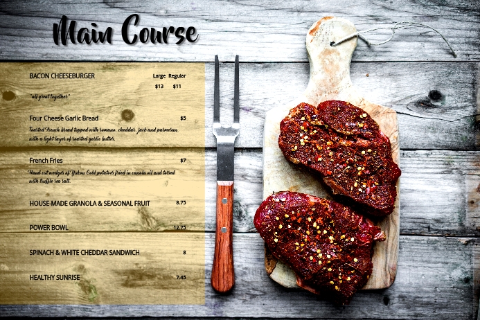 Main course Menu 08 Template | PosterMyWall