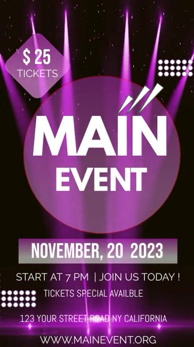 Main Event Website Main Event Flyer Template | PosterMyWall
