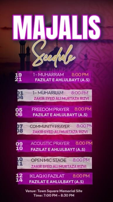 majalis schedule Instagram-verhaal template