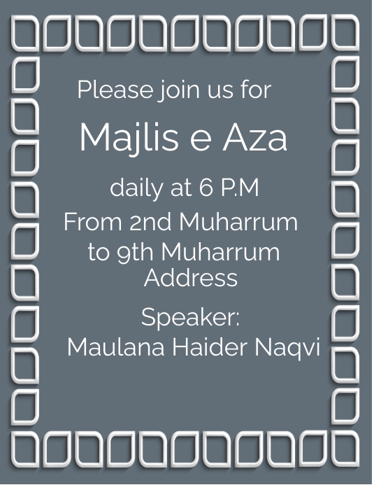 majlis e Aza invitation card Pamflet (Letter AS) template