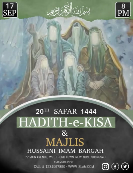 MAJLIS E EZA, KARBALA , CHEHLUM ,ARBAEEN Template PosterMyWall
