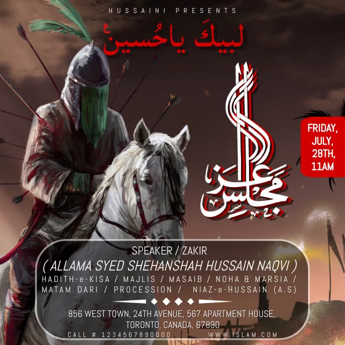 Majlis E Eza, Karbala, Chehlum Instagram Post template