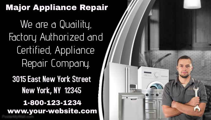 Major Appliance Repair Business Card Template Postermywall