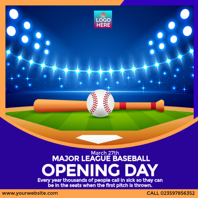 Major League Baseball Opening Day Instagram Post template