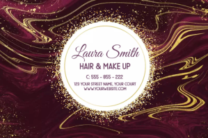 Brown MAK UP BUSINESS CARD Etiket Template