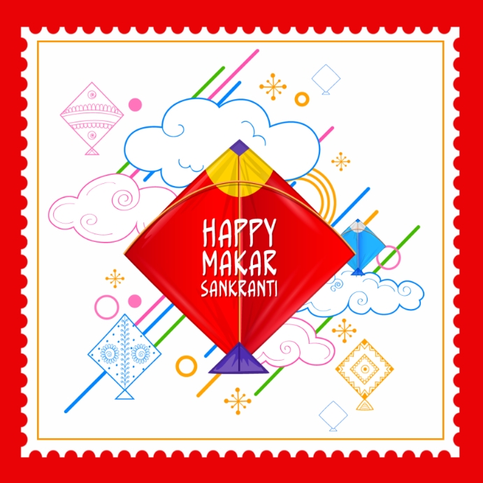 Makar Sankranti ,Kite flying,Basant Instagram Post template