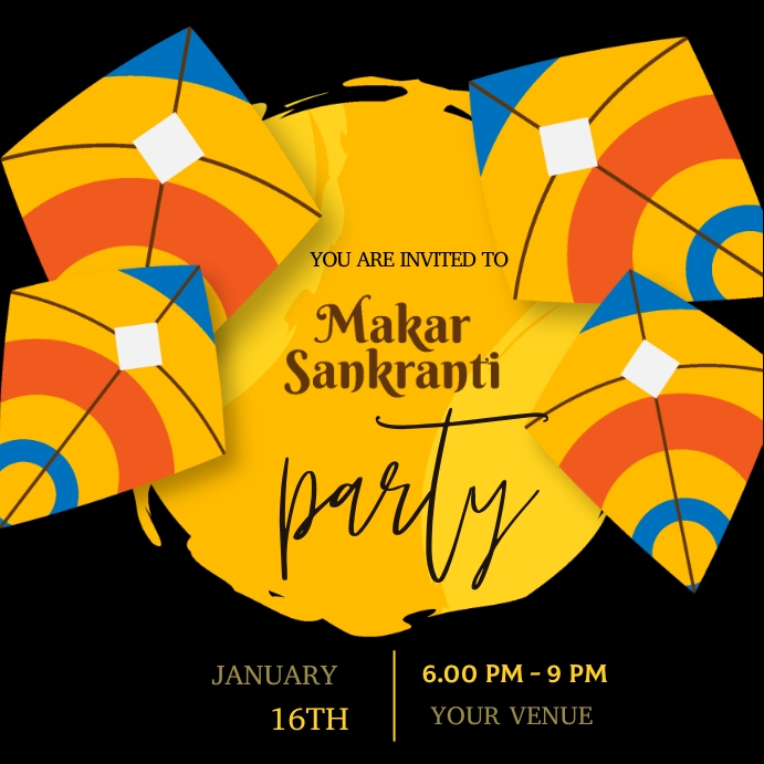 Makar Sankranti card Template | PosterMyWall