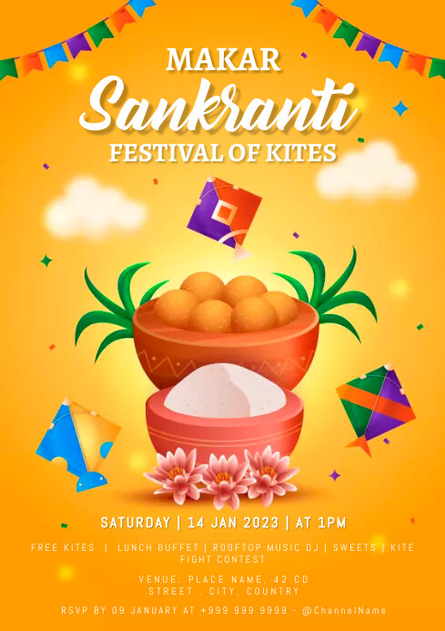 makar sankranti A4 template