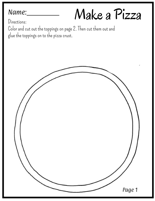 Learning Pizza Making Worksheet Make a pizza worksheet art Template | PosterMyWall