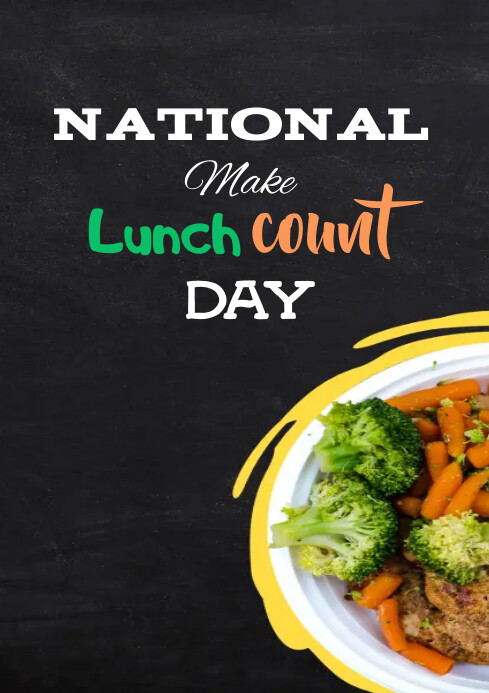 Make lunch count day A4 template
