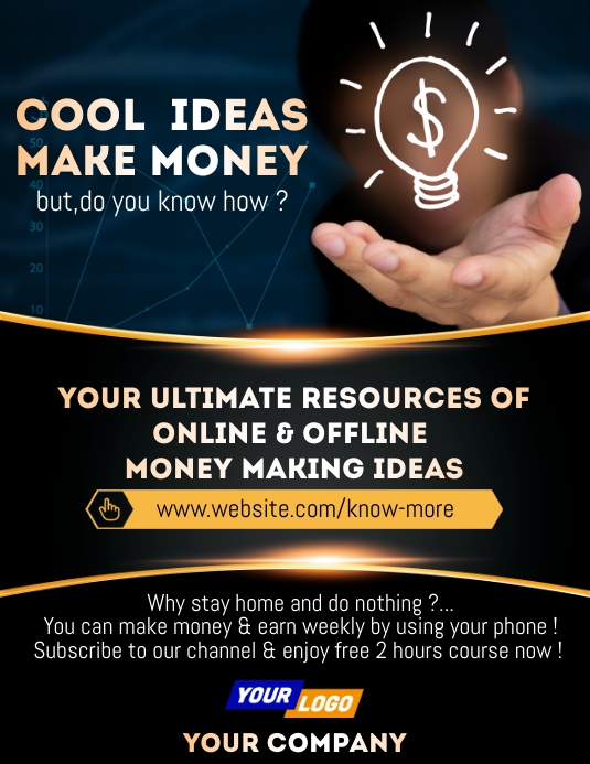 Make money online template Folheto (US Letter)