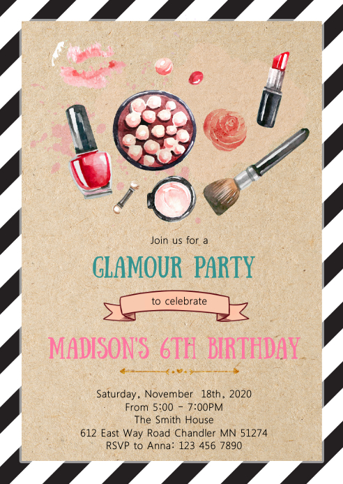 Modele Maquillage Anniversaire D Invitation De Fete Postermywall Modele Maquillage Anniversaire D Invitation De Fete Postermywall