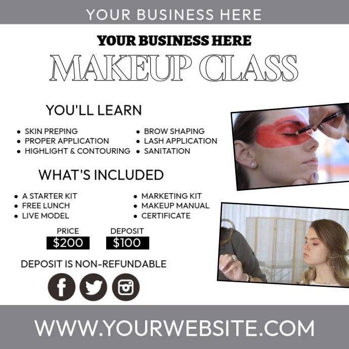 Make Up Class Instagram Post template