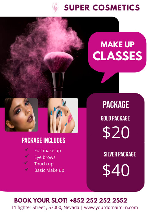 Makeup Course Post Design MAKE UP CLASSES Template | PosterMyWall