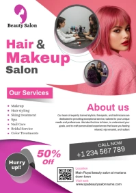 make up salon flyer A5 template