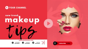 make up YouTube thumbnail Twitter Post template