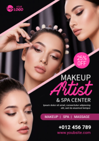 Makeup Artist and spa center flyer template A4