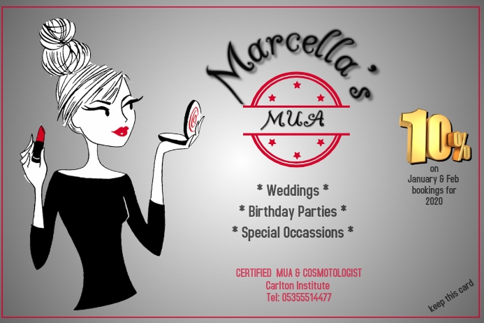 Modello Biglietti Da Visita Di Makeup Artist Postermywall