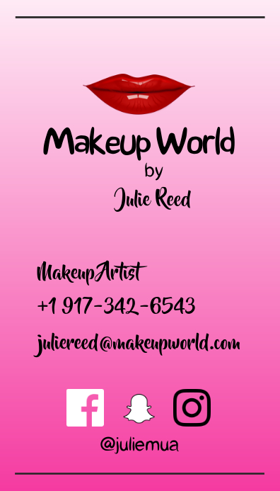 Modello Biglietti Da Visita Di Makeup Artist Postermywall