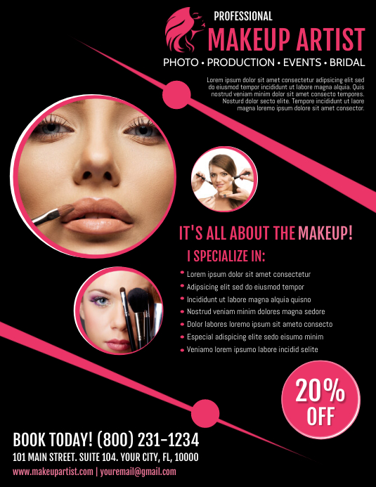 Makeup Artist Volantino (US Letter) template