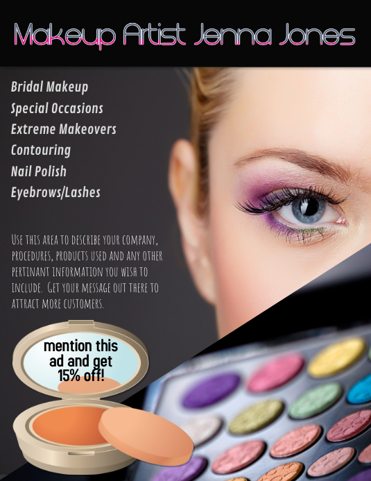 makeup artist flyer ad template PosterMyWall