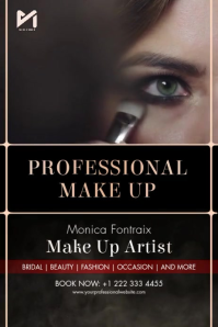 Professional Makeup Artist Beauty Bridal Video Flyer Póster template