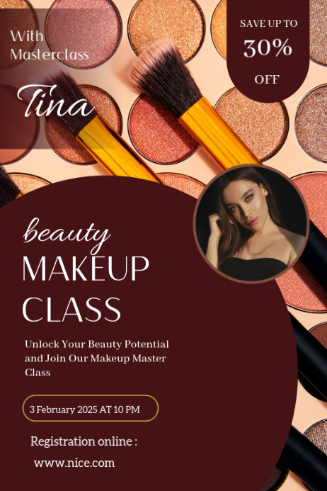 Makeup Course Post Design Makeup class Template | PosterMyWall