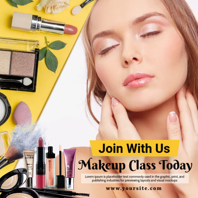Makeup Course Post Design Makeup Class Template | PosterMyWall