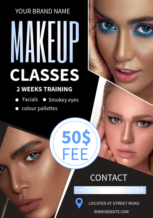 Makeup Course Post Design makeup classes flyer Template | PosterMyWall