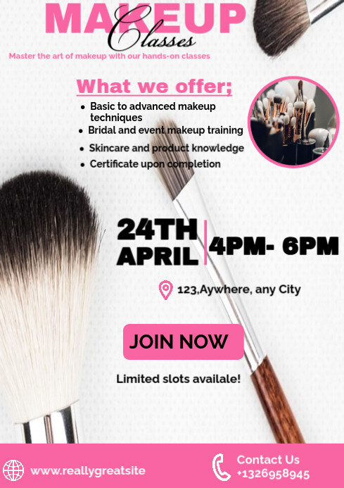 Makeup Classes for Beginners Template | PosterMyWall