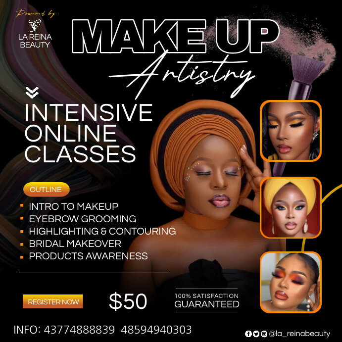 Makeup Course Post Design Makeup classess Template | PosterMyWall