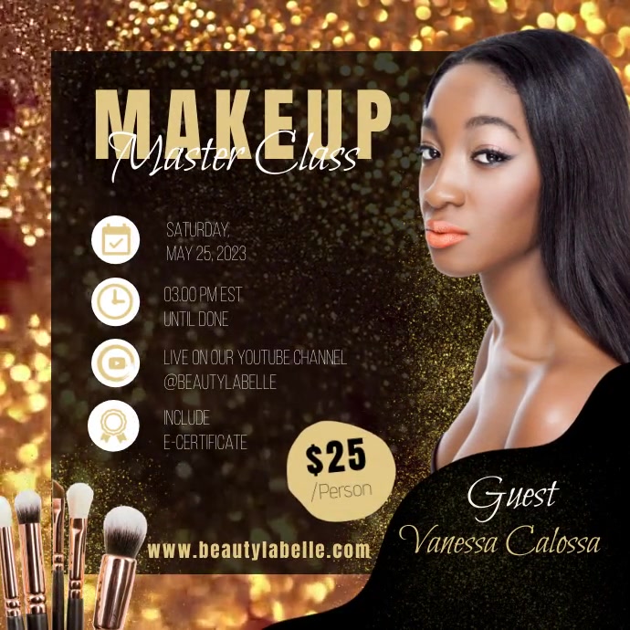 Makeup Course Post Design Makeup Master class Template | PosterMyWall