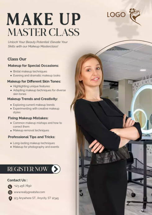 Plantilla de Makeup Master Class Poster | PosterMyWall