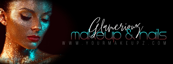 Makeup Nail Glitter Beauty Banner Facebook-coverfoto template